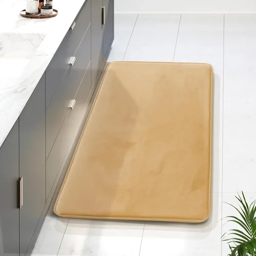 Vista 86 de Clara Clark tapete para baño, regadera o tina, de gomaespuma, negro, antiderrapante Camel Oro