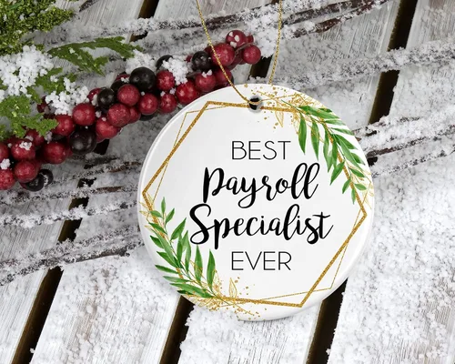 Vista 2 de Payroll Specialist Christmas Ornament - Gift for Payroll Specialist - World's Best Payroll Specialist - Best Payroll Specialist Ever Printed on One