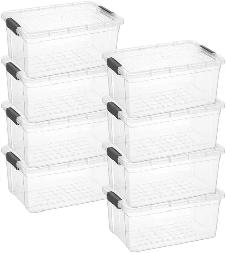 Vista 57 de Superio Mini contenedor de almacenamiento de plástico para crayón, suministros de arte y estuche de costura, organizador pequeño apilable