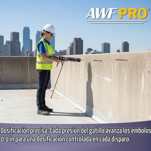 Vista 6 de AWF PRO Pistola epoxi de doble cartucho Para cartuchos duales de 13.5 fl oz, 15.2 fl oz, 20.3 fl oz, 22 fl oz (1:1 y 2:1) de doble cartucho