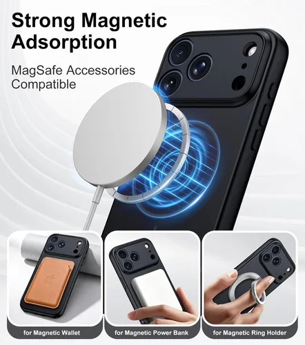 Vista 3 de MOZOTER Funda magnética para iPhone 17 Pro / iPhone 18 Pro, color negro