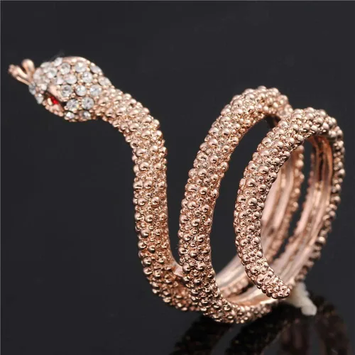 Vista 3 de Anillo de serpiente para mujer, anillo de serpiente, anillos de serpiente a la moda, anillos de animales lindos