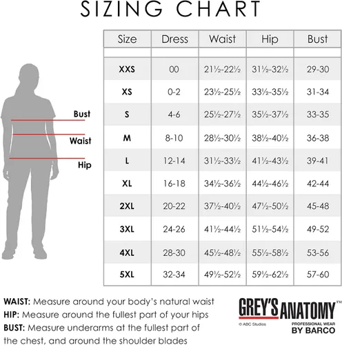 Vista 6 de Uniforme quirúrgico con cuello en V dos bolsillos para mujer Greys Anatomy