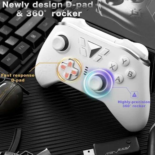 Vista 5 de Controlador inalámbrico para Xbox Series XXbox OneOne SOne XOne ElitePS3Windows 7810 controlador inalámbrico de PC de 24GHZ con turbo doble