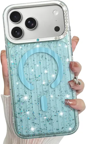 Vista 20 de Bonoma - Funda para iPhone 17 Pro Max 2025 con cristales brillantes, purpurina brillante