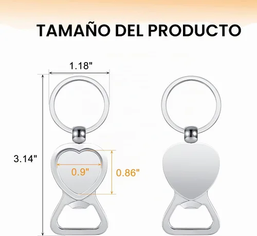 Vista 3 de PiercingJ Bottle Opener Keychain Personalized Picture Opener Keyring Accessories Gifts for Husband Dad Birthday Father's Day Imagen de corazón