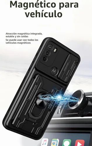 Vista 2 de CCSmall - Funda para Motorola Moto G60 con tarjetero para cámara LJK color negro