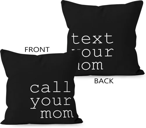 Vista 2 de Call Text Your Mom - Funda de almohada reversible de lino de 18 x 18 pulgadas, fundas de almohada para aula, regalos de graduación para decoración