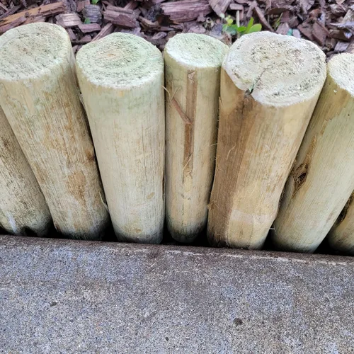 Vista 7 de Forever Bamboo Tronco sólido de madera de eucalipto natural para paisajismo, bordes, césped, jardín, vallas, bordes, 72 pulgadas de largo x 6