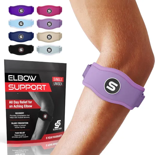 Vista 11 de Sleeve Stars - Codera de Codo de Tenis para Mujeres - Correa de Tenis Ajustable, Codera de Codo de Golfista para Hombres, Contrafuerza para Codo