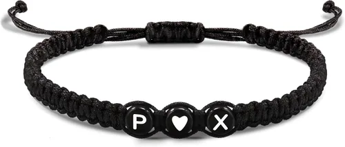 Vista 105 de Pulseras con iniciales para mujeres y hombres, regalos para novia, novio, pulseras de letras "I Love You", regalos para ella, él, mejor amigo