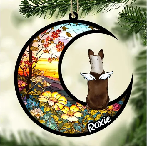 Vista 763 de LOVELYPOD Adorno de Navidad personalizado para perro Basset Hound (marrón) Basset Hound (marrón) adorno para atrapasoles de perro, razas de perros