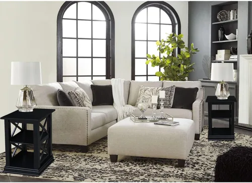 Vista 2 de IC International Concepts Hampton - Mesa decorativa de madera maciza con estantes, color negro