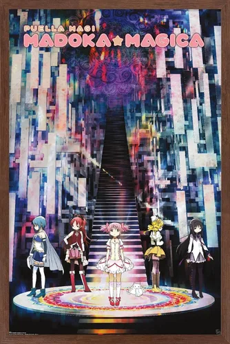 Vista 16 de Trends International Puella Magi Madoka Magica Wall Poster, 34L x 22.4W, Gray Framed Version Versión enmarcada gris