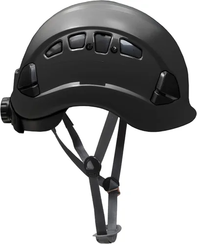 Vista 5 de JORESTECH - Casco de ABS para trabajar en altura y rescate con ranura ventilada con trinquete ajustable de suspensión de 6 puntos ANSI Z89.1-14 Negro