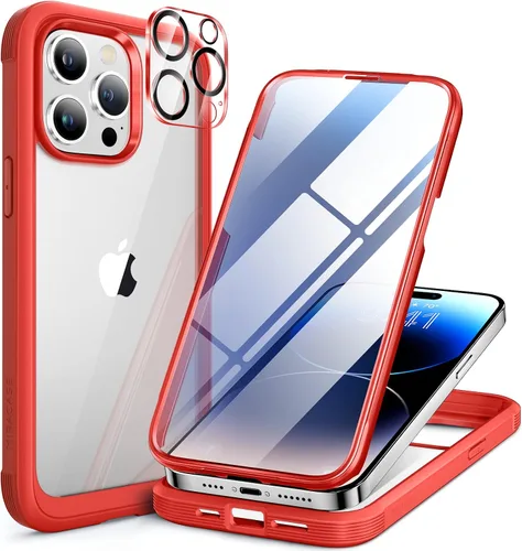 Vista 176 de Miracase - Funda magnética para iPhone 13 Pro Max de 6.7 pulgadas (compatible con MagSafe), transparente, completo, protector de pantalla de vidrio