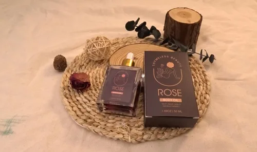 Vista 7 de Lujoso aceite corporal de rosa con pétalos de rosa reales, ligero, hidratante, aroma floral de larga duración, aceite de rosa prémium para cara