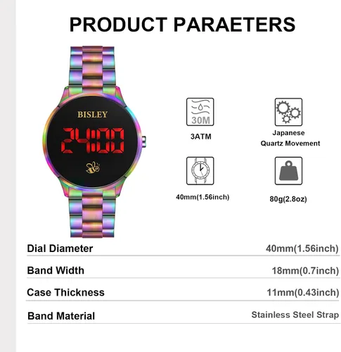 Vista 2 de Unisex Watch Silicone Strap Watch Large Face Watch