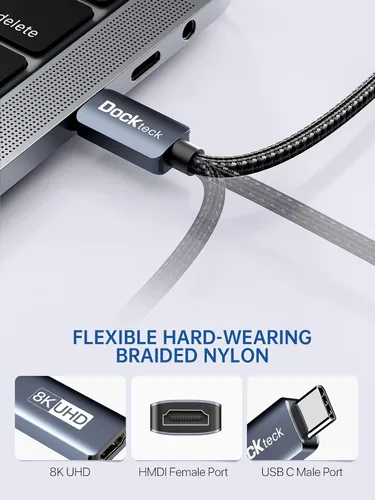Vista 6 de Adaptador USB C a HDMI 8K 60Hz, convertidor compatible con Thunderbolt 3/4 Convertidor tipo C a HDMI 4K a 120Hz compatible con MacBook Pro