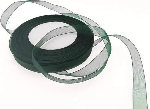Vista 20 de Dxeud Cinta de organza transparente (negro, 1/2" x 50 yardas)