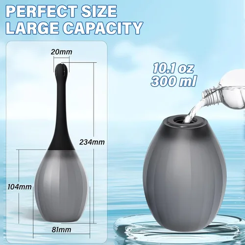 Vista 6 de Enemas - Douches anales para hombres y mujeres, bombilla de enema antireflujo con tubo de silicona moldeable para hombres y mujeres, limpieza