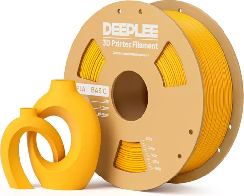 Vista 11 de Filamento PLA básico de 0.069 in, filamento de impresora 3D, amarillo girasol, turquesa, beige y marrón, 8.8 lbs