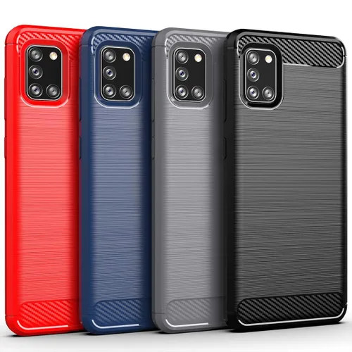 Vista 6 de Osophter Para Galaxy A31 Caso Absorción de Golpes Flexible TPU Caucho Protector Cubierta de Teléfono Celular para Samsung Galaxy A31 (negro)