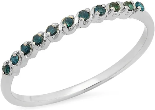Vista 13 de Dazzlingrock Collection Anillo apilable de plata de ley para mujer, 0.12 quilates (ctw)