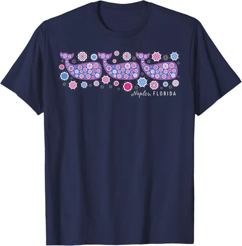 Vista 2 de Camiseta Naples, Florida, Whale, 5th Ave, Naples, Lisa Monias, Azul