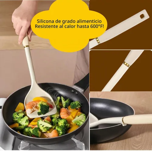 Vista 2 de Armrous - Espátula de silicona sólida de 14 pulgadas, espátulas antiadherentes de mango largo para cocinar, espátula de goma grande resistente al
