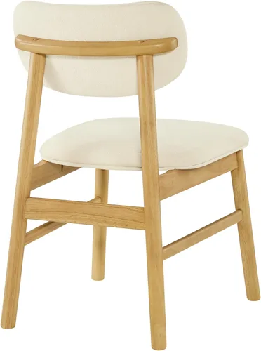 Vista 12 de CHITA Juego de 2 sillas de comedor tapizadas, modernas sillas de cocina y comedor de mediados de siglo, marco de madera maciza en roble, tela