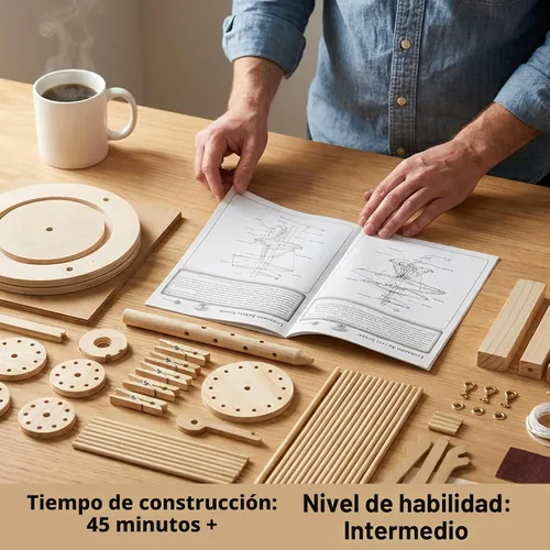 Vista 4 de Modelo de máquina voladora de Leonardo da Vinci Pathfinders, juego con modelo de madera