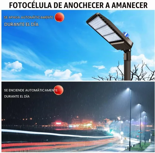 Vista 4 de Juyace Paquete de 2 luces LED de 300 W para estacionamiento al aire libre