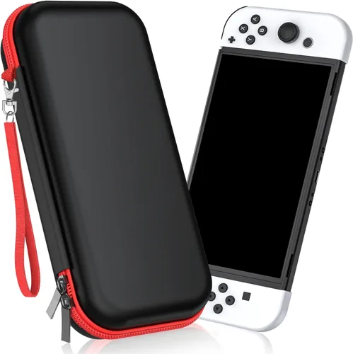 Vista 2 de Funda de transporte compatible con Nintendo Switch OLEDSwitch funda protectora de carcasa dura funda de transporte portátil con interruptores bolsa