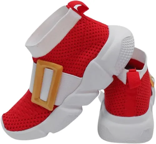 Vista 2 de Sonic Shoes, zapatos sónicos para niños y niñas con hebilla amarilla, tenis sónicos ligeros y transpirables para correr y caminar, tallas para niños