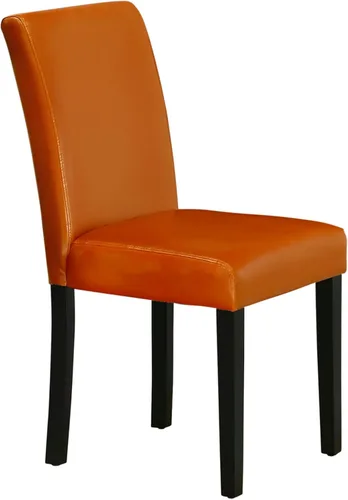 Vista 6 de East West Furniture AMAB3-BCH-61 - Juego moderno de 3 piezas antiguo que contiene una mesa de cocina redonda con pedestal y 2 sillas de comedor