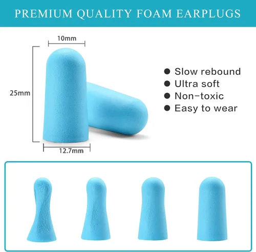 Vista 5 de Lenicany 30 pares de tapones de espuma suave, tapones desechables con cancelación de ruido de 32 dB para bloquear el sonido