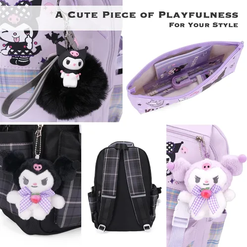 Vista 4 de juju - Mochila Kawaii negra y morada, Negro, Mediana, Kawaii