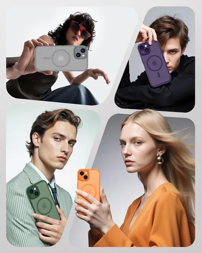 Vista 599 de TOCOL Funda para iPhone 11, compatible con Magsafe, protección completa de cámara, imanes integrados, protección contra caídas, funda translúcida