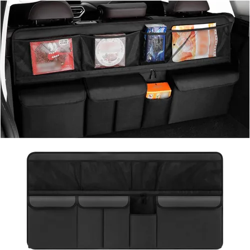 Vista 11 de Mandark Organizador de Maletero de Automóvil, Contenedor de Almacenamiento Desmontable para Colgar en el Respaldo del Asiento del Vehículo