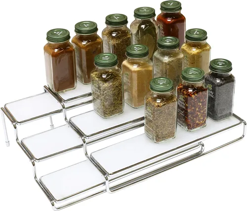 Vista 2 de DecoBros - Organizador de repisas de 3 niveles expandible para condimentos (12.5 - 25")