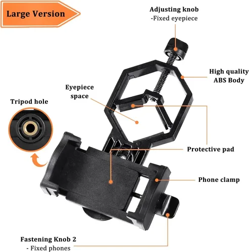 Vista 7 de Adaptador universal para teléfono celular, compatible con telescopio monocular binocular y microscopio para moto, etc. Registra la naturaleza
