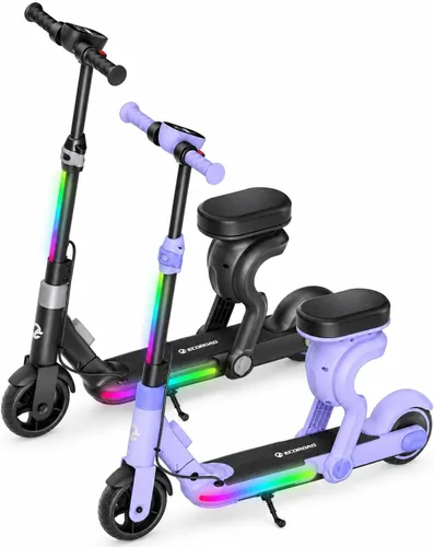Vista 11 de ECOROAD 2-in-1 Kids Electric Scooter EK8,200W Motor & 9 Miles Range Negro