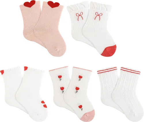 Vista 10 de Calcetines suaves y cómodos a media pantorrilla para bebés y niños pequeños, paquete de 5, unisex, perfectos para edades de 0 a 5 años