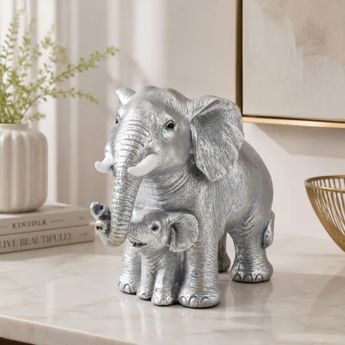 Vista 16 de Estatua de elefante, decoración de figuras de elefante dorado