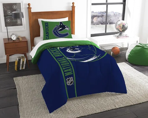 Vista 24 de Juego de edredón y funda de almohada para cama individual o matrimonial/queen, con licencia oficial de la NHL