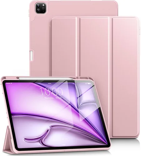Vista 19 de DTTO Funda para iPad Air de 13 pulgadas M3/M2 2025/2024, iPad Pro de 12.9 pulgadas (6ª/5ª/4ª/3ª generación), funda suave con soporte triple delgado