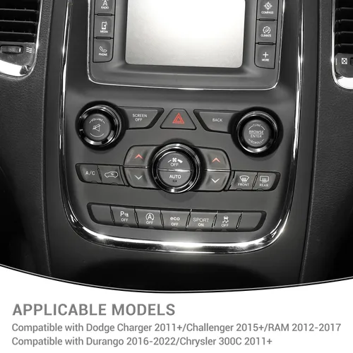 Vista 5 de para Challenger Cubierta de Mando de AC/Radio para Dodge Charger 2011+/Challenger 2015+/RAM 2012-2017/Durango 2016-2022/Chrysler 300C 2011+ Negro