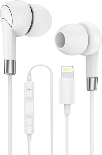 Vista 8 de Auriculares Lightning para iPhone, auriculares intraurales con cable Apple con certificación Mfi for iPhone 14 Pro Max/14Pro/14Plus/14/13Pro/13