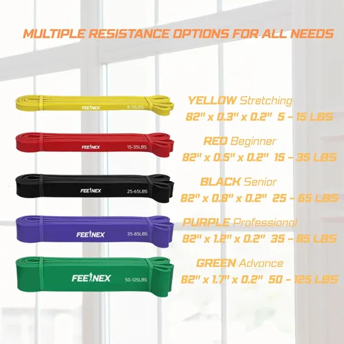 Vista 2 de Bandas de resistencia para hombres y mujeres - Conjunto de ejercicios para entrenamiento de fitness, estiramiento corporal, terapia física